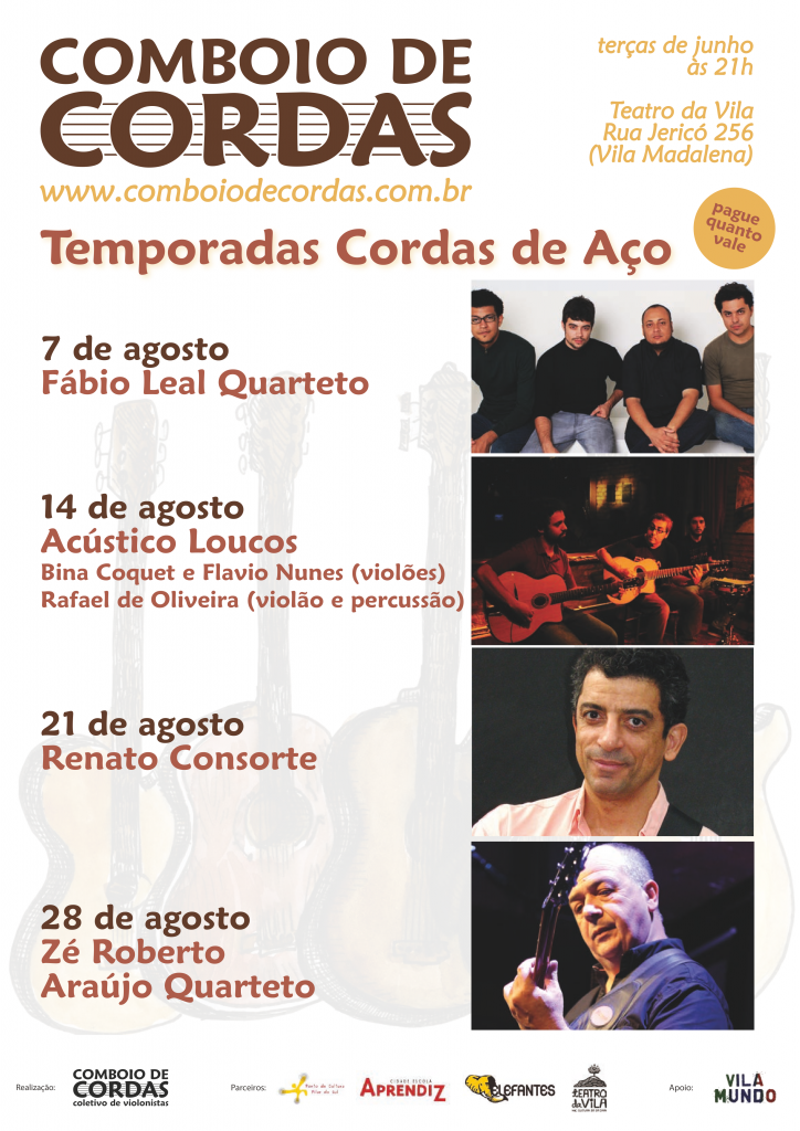Programação 11ª Temporada "Cordas de Aço" do Comboio de Cordas - agosto 2012